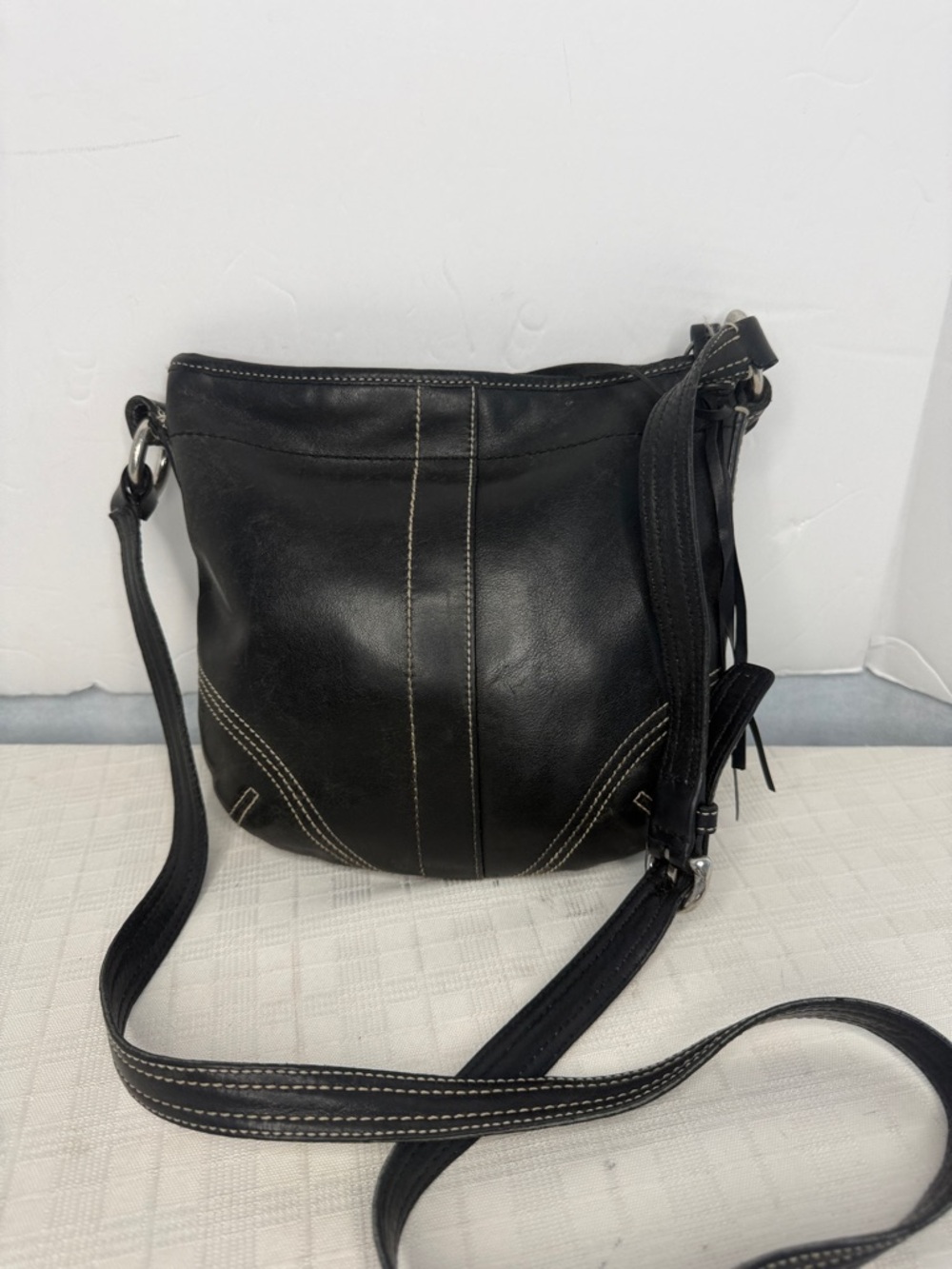 COACH Y2K Vintage Soho Mini Small Black Luxury Leather Swing Pack Crossbody Bag